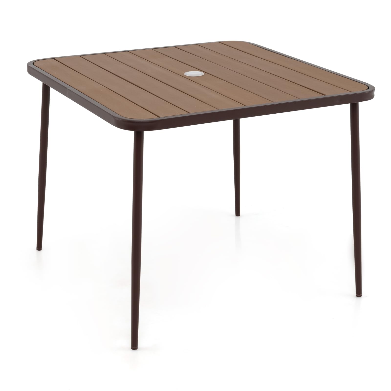 GYMAX Table de Jardin avec 4 Chaises en Rotin pour 4 Personnes