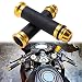 Universal Pair Of 7/8" 22mm Rubber Handlebar Hand Grip Bar End For Motorcycle Bike Cafe Racer
