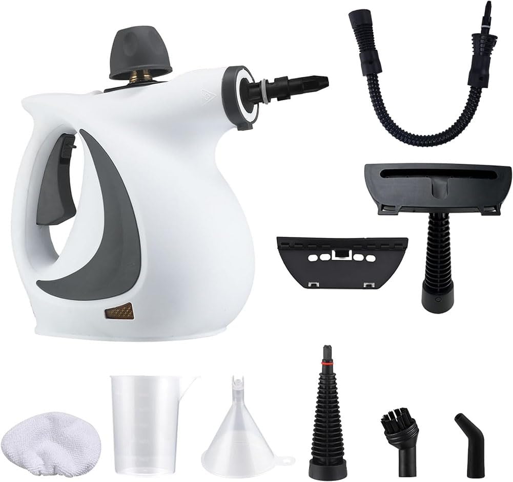 Multi Purpose Disinfection Steamer, Powerful Handheld Steam Cleaner, with 9 Accessories for Home, Kitchen, Bathroom, Tile Grout and Furniture Cleaning.
