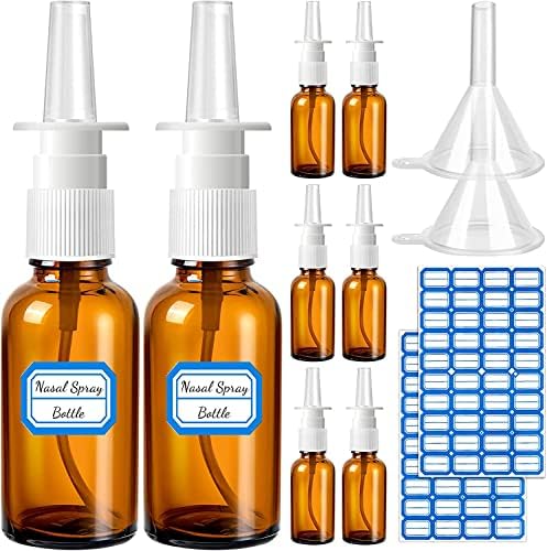LZMDISU Nasensprühflaschen-Set 6 Stück 30ml - Braune Glasflaschen Mit Trichtern