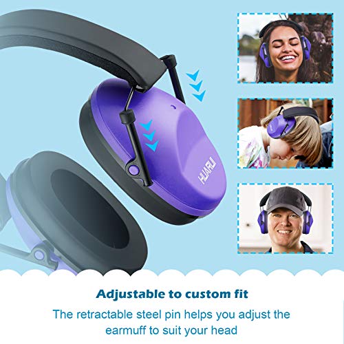 Huarui Noise Cancelling Ear Muffs For Shooting Hunting, Adjustable Shooting Ear Muffs,Shooters Ear Protection Safety Ear Muffs, Lightweight Ear Muffs Noise Protection (Purple) #TOP3