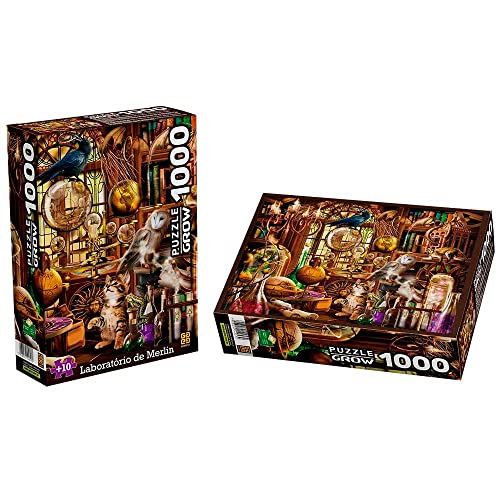 Quebra-Cabeça Laboratório de Merlin 1000 Peças, Multicor, 50 x 70 cm, Grow
