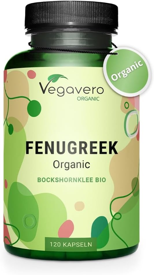 Organic Fenugreek High Strength 2900 mg | Lactation Supplement | 4:1 Extract and Powder | 120 Capsules | Vegan