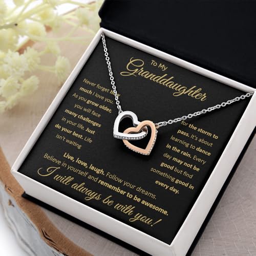 To My Granddaughter Necklace - Granddaughter Gifts From Grandma Grandpa With Heartfelt Message & Elegant Box, Jewelry Gift For Birthday, Graduation, Valentines, Mothers Day, Christmas & More3