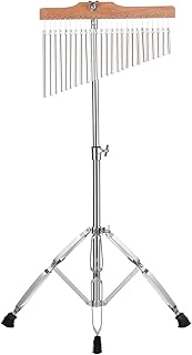 IUPPA 25 Bells Barchime Bar Chimes Single-Row Solid Aluminum Bar Wind Chimes Musical Percusion Instrument with Adjustable Mounting Stand