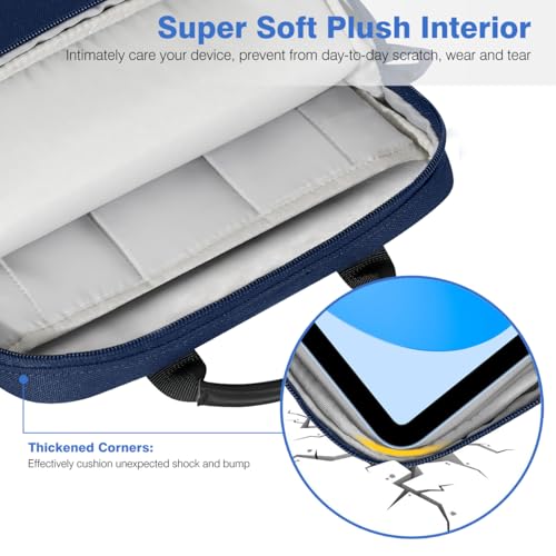 Image of Dadanism 9-11 Inch Tablet Sleeve Bag Carrying Case with Shoulder Strap for iPad (A16) 11 inch, iPad 10th Gen 10.9 inch, iPad Air M4 /Pro M5 11 inch, iPad 9 /8 /7th 10.2 inch, Galaxy Tab A11+ Plus 11 inch, Denim