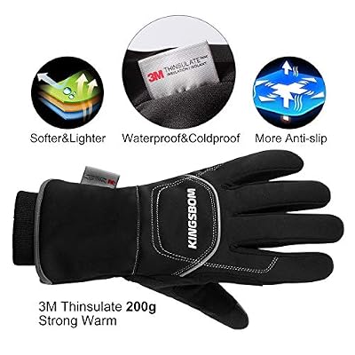KINGSBOM -40F Waterproof & Windproof Winter Gloves - 3M Thinsulate Thermal Touch Screen Warm Gloves - for Cycling,Skiing,Running,Outdoor Sports - for Women and Men