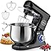 Impastatrice Planetaria 1500W 8L Robot da Cucina a Basso rumore con Gancio per Impastare, Frusta, Sbattitore,Paraspruzzi,6+p Velocità Mixer Elettrico da Cucina,impastatrice da cucina(Nero)