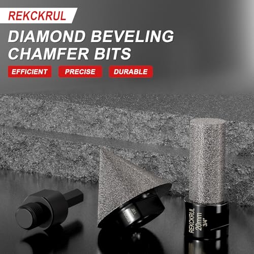 REKCKRUL 3 PCS 2" Diamond Chamfer Bit M14 Thread - M14 Hex Shank - 3/4" Diamond Finger Milling Bit, Angle Grinder Tool, Enlarge & Shape Holes, Smooth Edges, Dry/Wet Use by REKCKRUL - Image 9