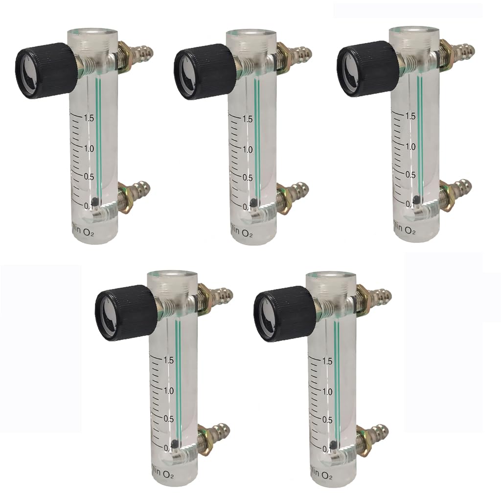 Lyla 5Pcs Oxygen Flow Meter Flowmeter with Control Valve for Oxygen Air 0.1-1.5L-picture-32