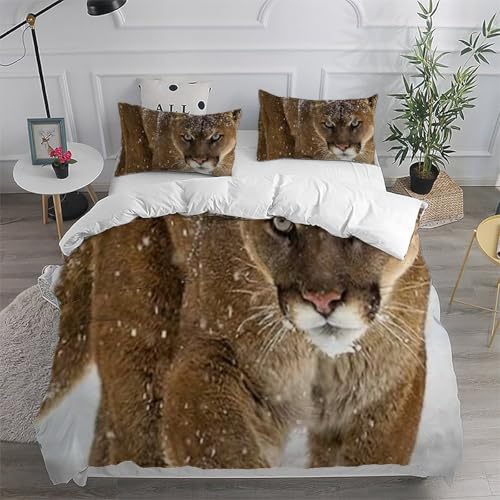 Housse de couette guépard microfibre 3D King 220x240 pour lit double - 6
