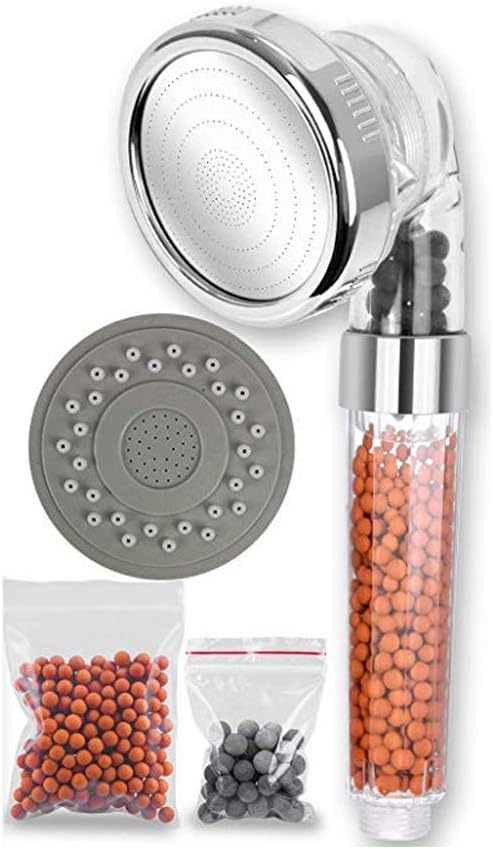 IQQI Shower Head Handheld High Pressure Water Saving 3 Modes Adjustable Filter Bead Hard Water Boost Water Pressure