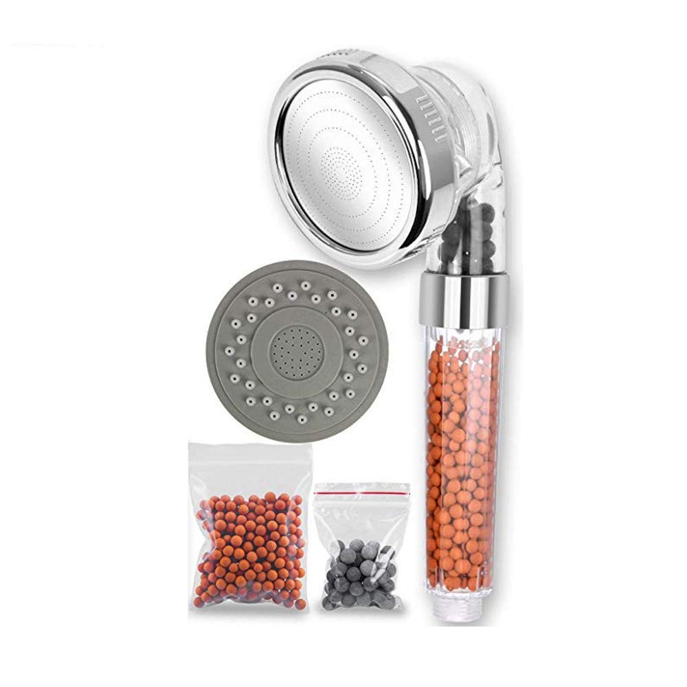 IQQI Shower Head Handheld High Pressure Water Saving 3 Modes Adjustable Filter Bead Hard Water Boost Water Pressure