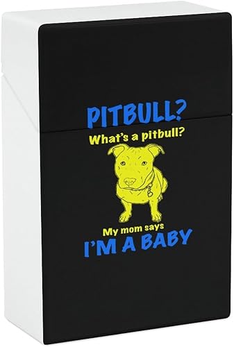 Pitbull - Caja de cigarrillos con tapa abatible con una sola mano, regalo para hombres y mujeres
