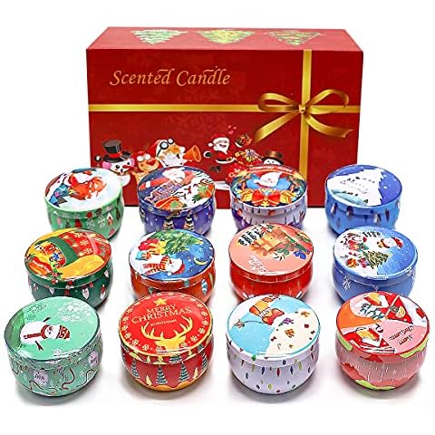 Tallgoo Scented Candles, Christmas Scented Candles, 12 Candles Gift Scented Candles, for Aromatherapy, Weddings, Baths, Yoga Gifts, Party Decor, Christmas Cover