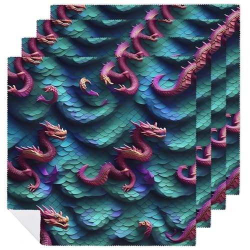 Servilletas de Tela 3D Dragon Scales 18.7x18.7 pulgadas 1 unidad miniatura 1