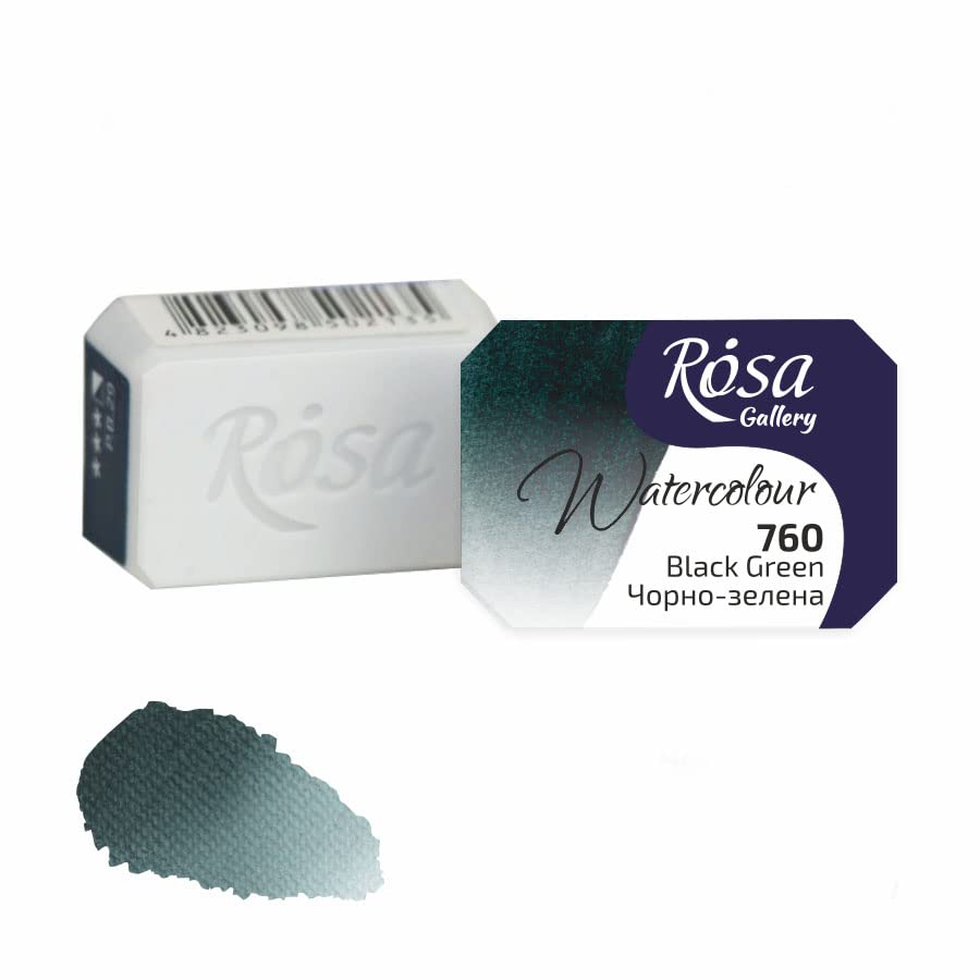 Rosa Gallery Extra fine Watercolor, Single full pan 2.5ml each (760 Black green)
