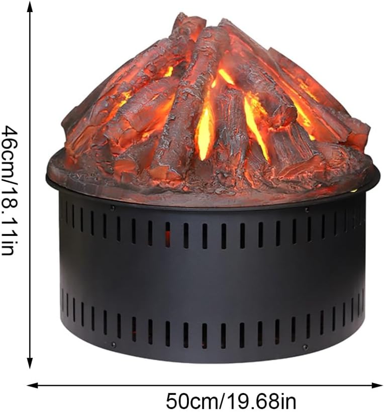 Fireplace Water Vapor Electric Fireplace Stove Electronic Fireplace 3D Atomized Fireplace Decoration Retro Embedded Round Electronic Fireplace Simulated Charcoal Ornaments Sim