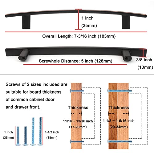 Koofizo Curved Bar Cabinet Pull - Brushed Nickel Furniture Arch Handle, 5 Inch/128Mm Screw Spacing, 10-Pack For Kitchen Cupboard Door, Bedroom Dresser Drawer, Bathroom Wardrobe Hardware #TOP1