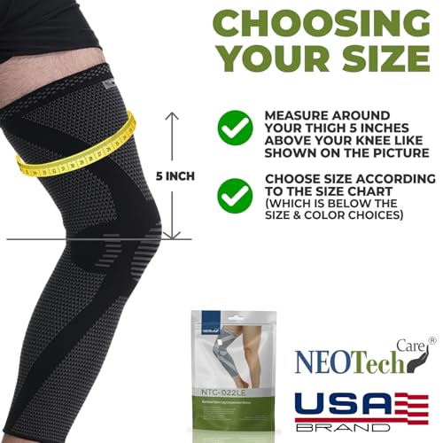 NeoTech Care Knee & Leg Support Brace - Breathable (Black Color, Size L, 1 Unit)
