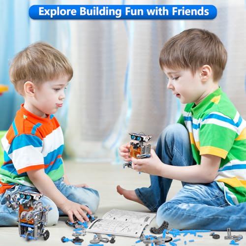 13-in-1 solar robot toys for ages 8 9 10 11 12 year old boys girls stem science kits for kids age 8-12 building experiments robotics kit stem projects for kid christmas birthday gifts gray