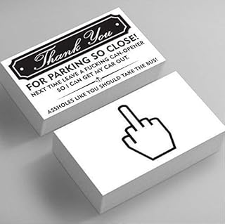 Funny Bad Parking Business Cards - Thank You For Parking So Close, You Suck At Parking Funny Joke Gag Notes Cards Fake Parking Ticket Funny Greeting Card Prank