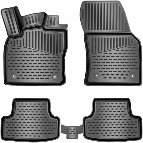 ELMASLINE Juego de alfombrillas de goma 3D para Audi Q4 e-tron (FZ) 2021-2025 | borde extra alto | accesorios alfombrillas