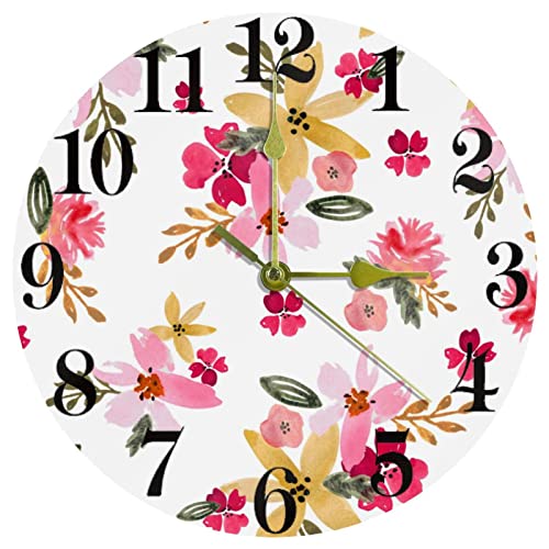 Horloge murale à quartz décorative, une idée de cadeau fleurie