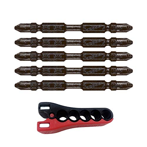 ベッセル リブトーションビット BL 両頭 +2×82mm 5本組 ビットクリップ付 RBT5P2082-BL