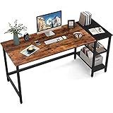 CubiCubi Computer Home Office Desk, 55 Inch Small Desk Study Writing Table with Storage Shelves,...