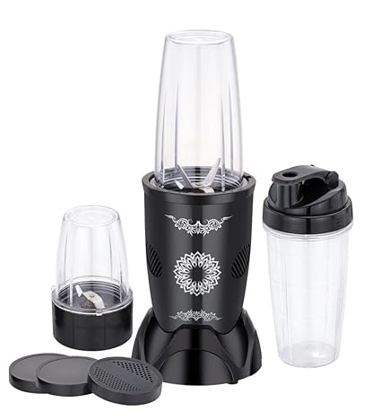 Sowbaghya Twister Bullet Mixer | Powerful 450W Motor | Perfect For Smoothies, Juices & Chutnies | 3 Jars, 2 Blades | Black - Abs, 450 Watts