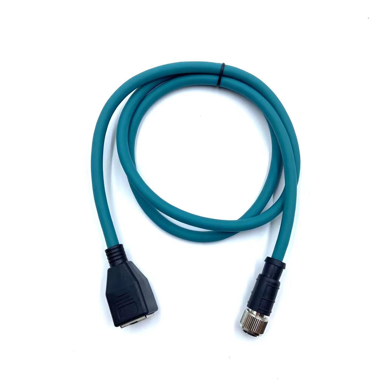 3.28ft M12 8 Pin to RJ45 Industrial Ethernet Cable, M12 8 Pin X Code Female to RJ45 Female Connector Cable High Flex Cat6 Shielded Field Wireable Cable Assembly for Automation Application (5Meter)
