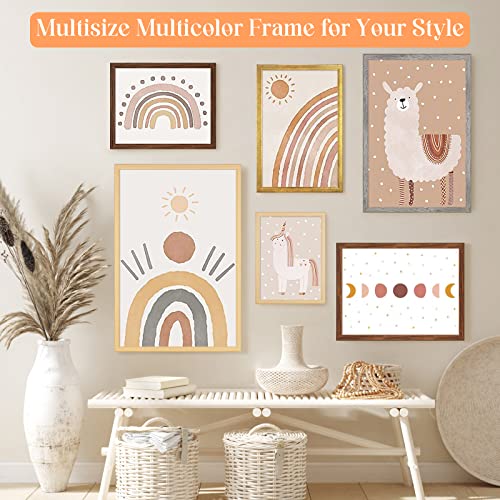 24X36 Poster Frame Brown Wood, Rustic Natural 36X24In Woodgrain Picture Frame, Modern Brown 24 X 36Inch Gallery Wall Photo Frame With Hd Plexiglass, Horizontal Vertical Wall Mounting Display 1Pcs #TOP3