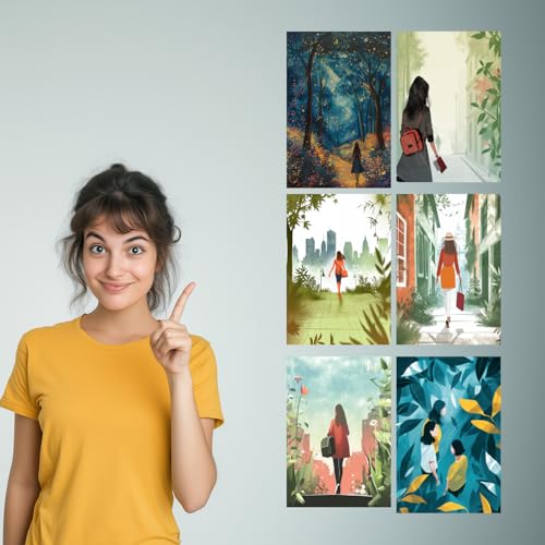 Image of SiddArtify Enchanted Forest - Cityscape Journey Art Print Set - 300GSM Board - 12x18 Inch - Pack of 6 Wall Room Decoration art Poster Prints