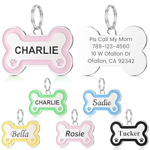 Yehanti YF110124D1-DE Personalisierte Hundemarke Rosa