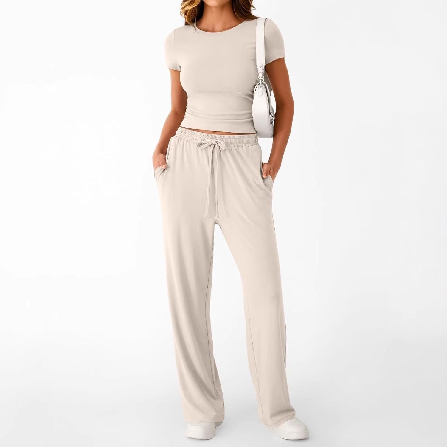 Women's Spring Summer Casual Fitted Two Piece Suit