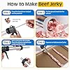 ZYRENZA Professional Jerky Gun Kit – Stainless Steel Beef Meat Maker Machine with 5 Nozzles, 1 Meat Pusher, 5 Cleaning Brushes (2 Sets), Sausage Shooter Accessories & Bonus Pair of Gloves