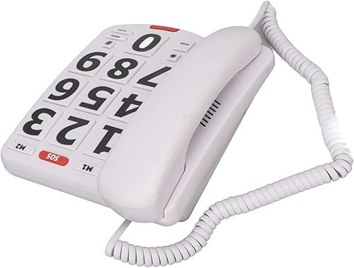Miniatura 9 de Teléfono con cable de botón grande, los mejores teléfonos fijos para personas mayores, volumen ajustable, timbre y altavoz extra fuerte, teléfonos