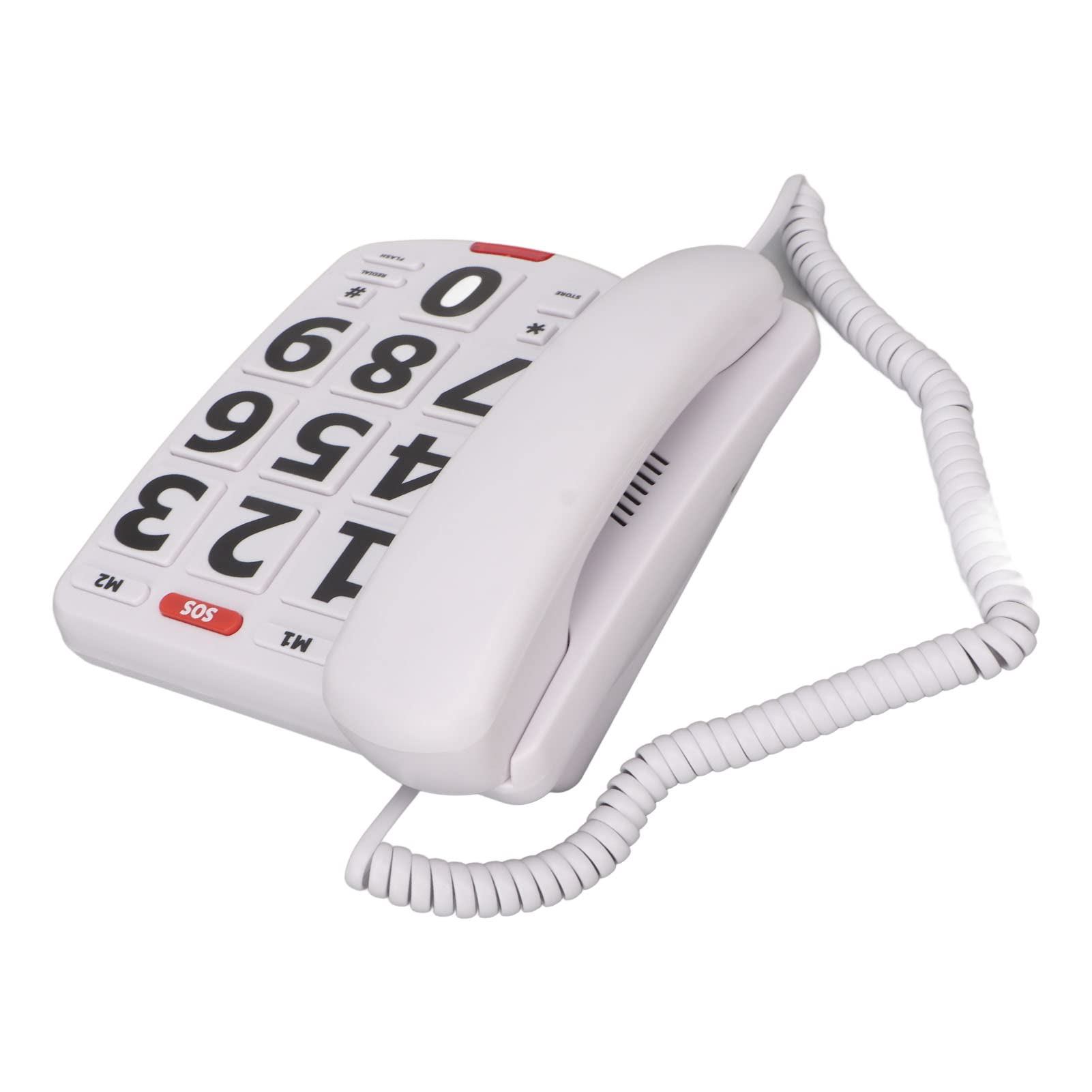 Telefono con Tasti Grandi con Numeri Grandi, Controllo del Volume, Suoneria Molto Alta, Cavo da 9 Piedi.Telefoni Fissi per la Casa per Anziani, Design Classico per la