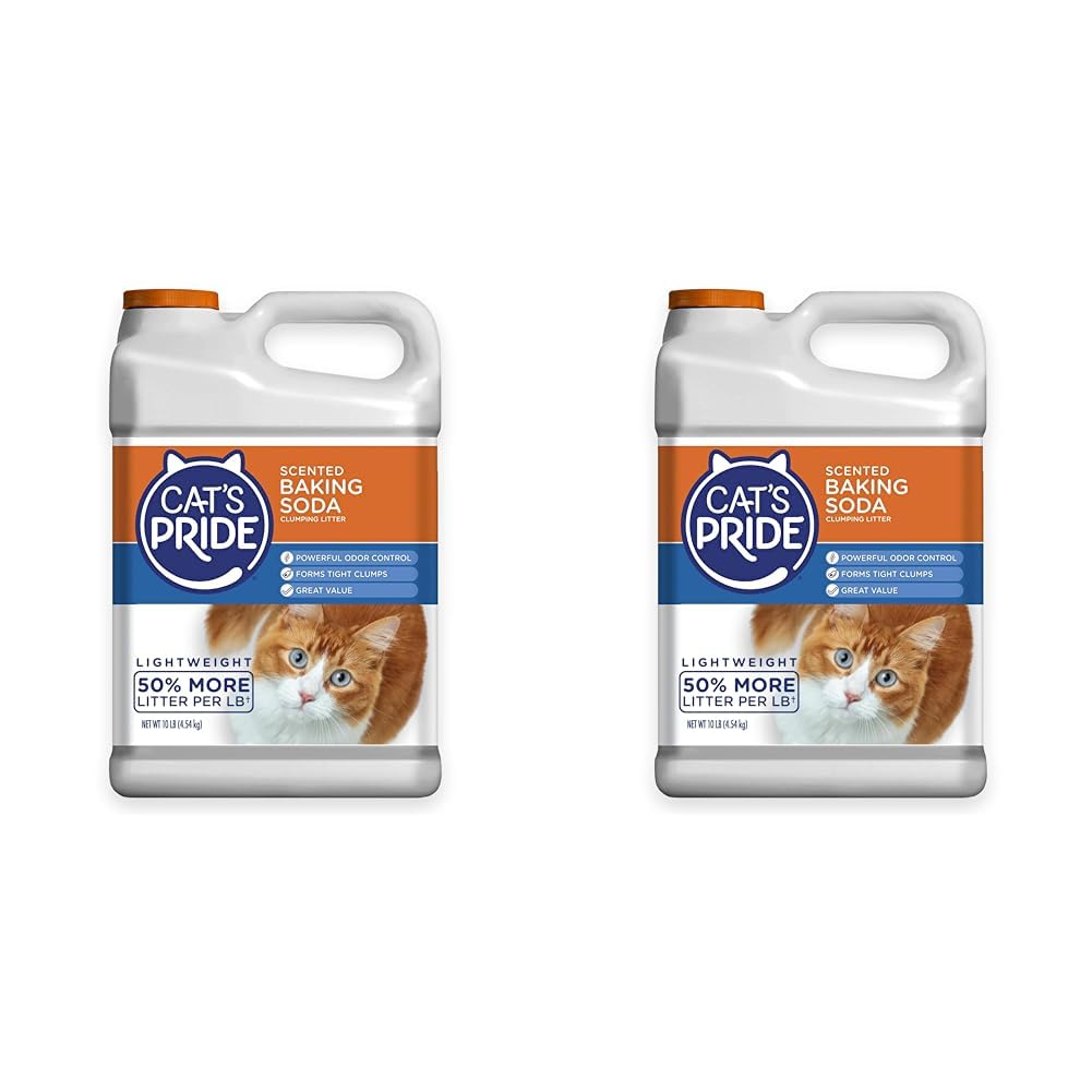 Cat's PrideLightweight Clumping Litter: Baking Soda - Powerful Odor Control - Scented, 10 Pounds (Pack of 2)