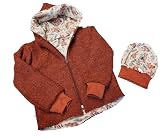 Wollwalkjacke Jacke Füchse Zipfelmützenjacke Wendejacke Wollwalk Winterjacke rostfarben (98-104)