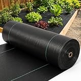 5ft x 250ft Driveway Fabric, Commercial Weed Barrier Fabric, Heavy Duty 3.2OZ Drain Fabric, Woven Weed Control Cloth for Landscape, Construction Projects and Weed Barrier