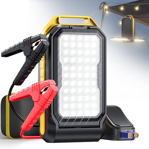 AUXITO Jump Starter: 7000A Portable Car Battery-Jumper for All Gas or up to 12L Diesel, 3 in 1 Multi-Function 12V Jump Box with 4000LM Camping Light and 16000mAh Power Bank