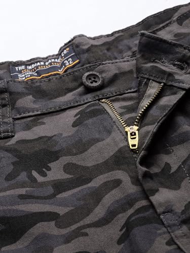 Image of The Indian Garage Co Men Slim Fit Solid Mid-Rise Chino Shorts