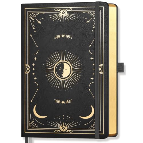 LOAPEM A5 Sketchbook 192 Pages A5 Medium Size (14.5 x 21cm) Blank Journal Notebook for Women & Men Unlined Notebook for Sketching Drawing Painting Hardcover 100 GSM Thick Paper - Black
