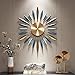 YISITEONE Large Wall Clock Metal Decorative, Mid Century Silent Non-Ticking Big Clocks, Modern Home Decorations for Living Room,Bedroom,Dining Room, Office, 22 inch