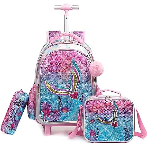 HTgroce 3-in-1 Rolling School Bag Set Cover