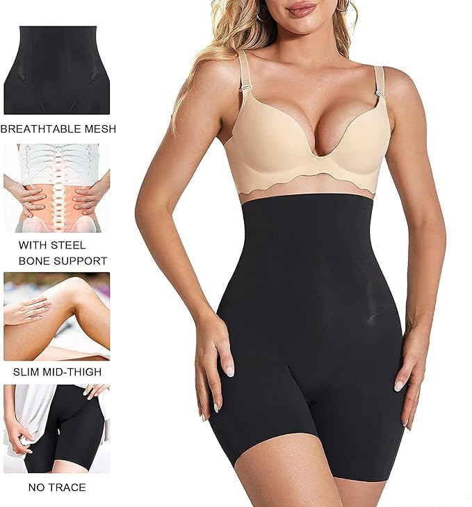 Image of KROYWEN Shapewear for Women Tummy Control High Waisted Body Shaper Shorts Shapewear