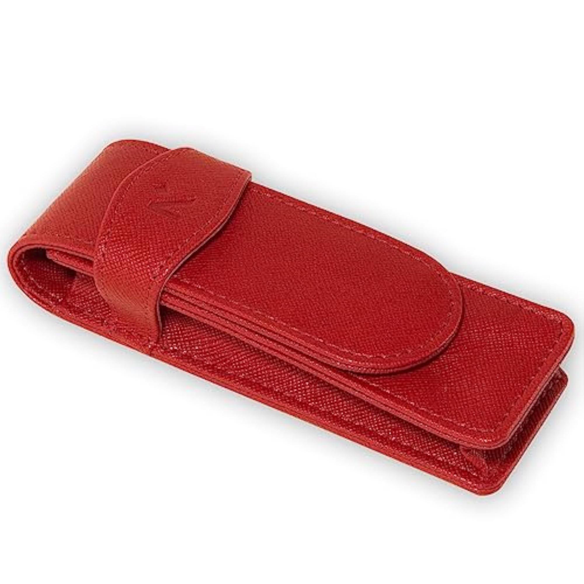 Faux Leather Handcrafted Double Pen Pouch, Portable Case