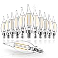 Hizashi E12 Candelabra Bulbs 40 watt Equivalent, 90+ CRI E12 LED Bulb Dimmable Flame Tip Chandelier Light Bulbs, 4W 450LM 2700K Soft Warm White, CA10, UL Listed,12 Pack